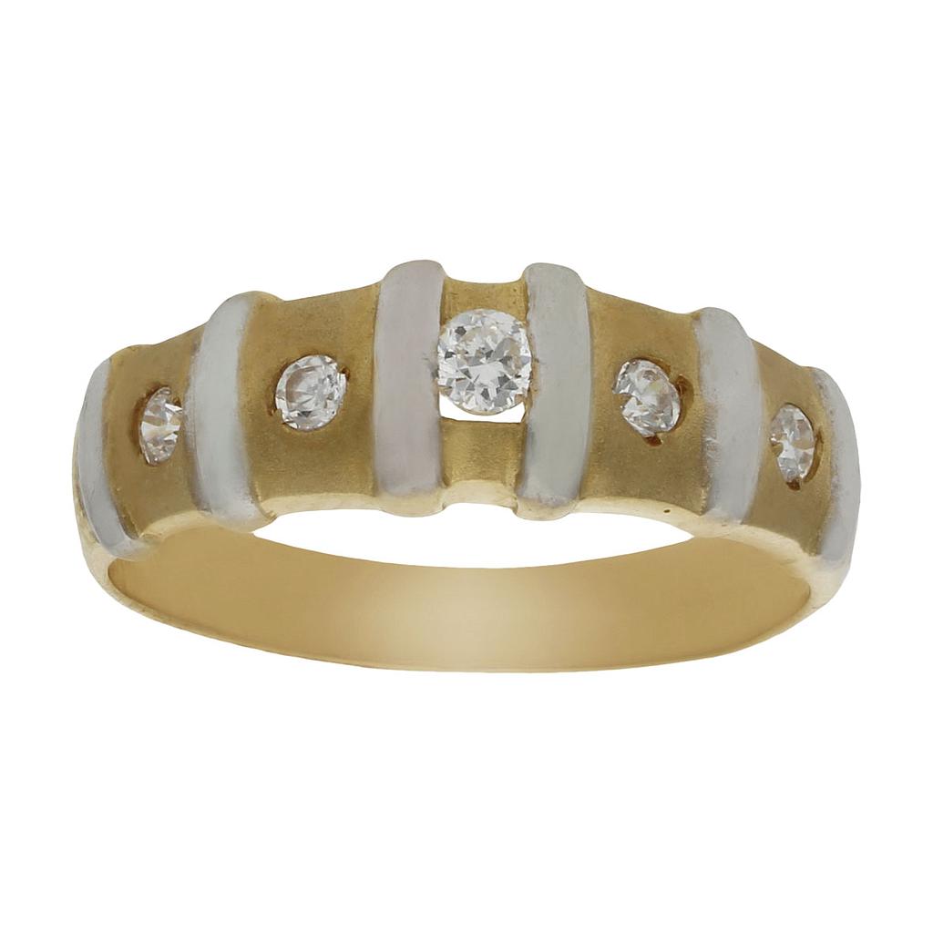 SORTIJA BICOLOR ORO 18KL CIRCONITAS