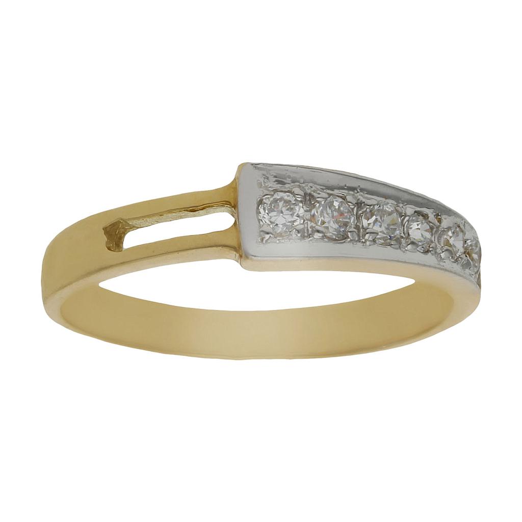 SORTIJA BICOLOR ORO 18KL CIRCONITAS