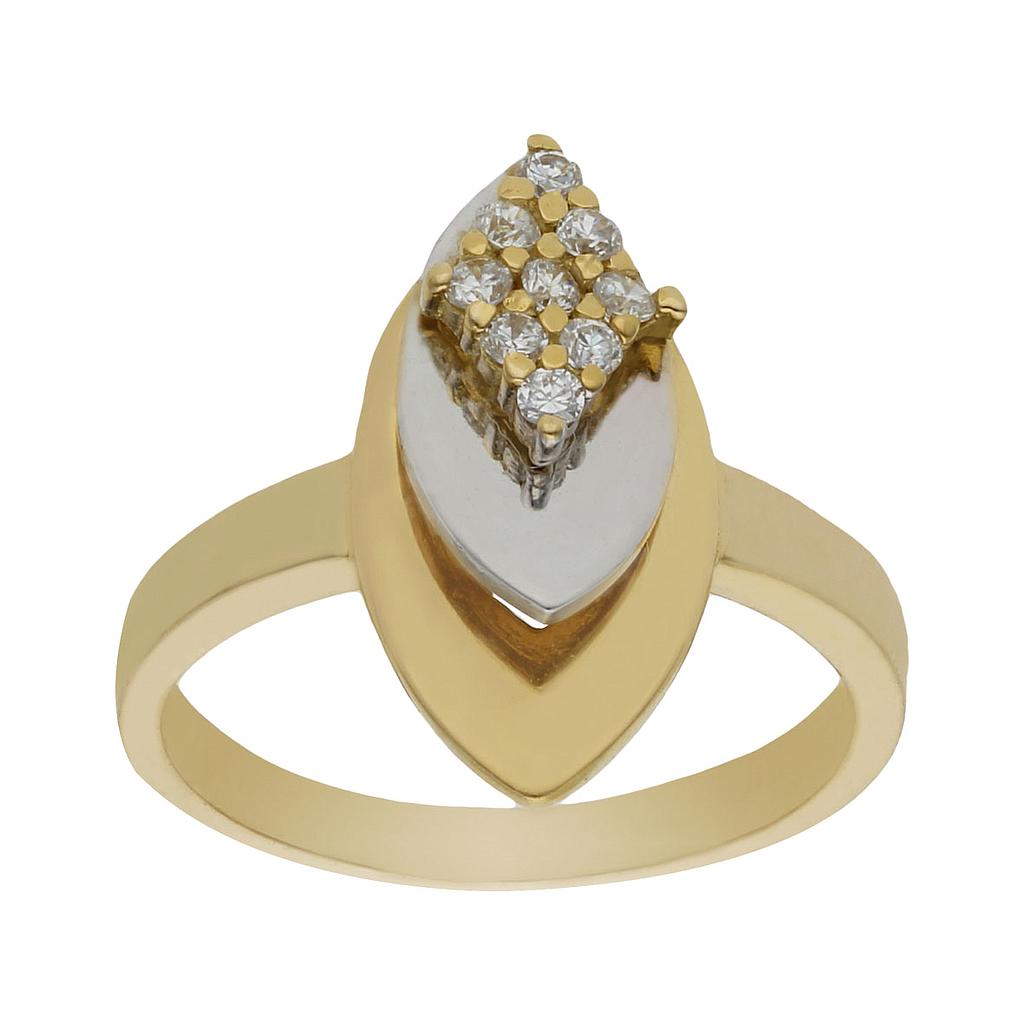 SORTIJA BICOLOR ORO 18KL CIRCONITAS 