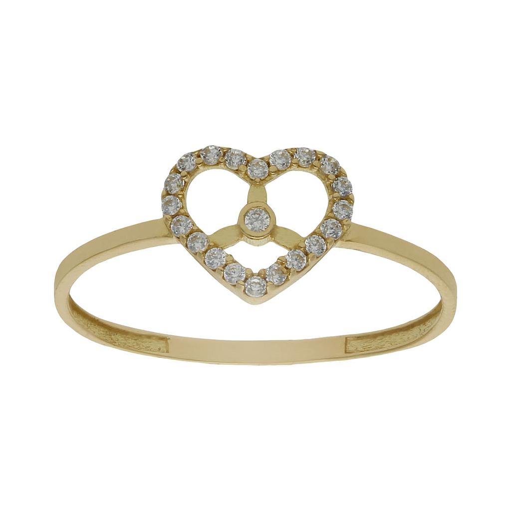 SORTIJA CORAZON ORO 18KL CIRCONITAS