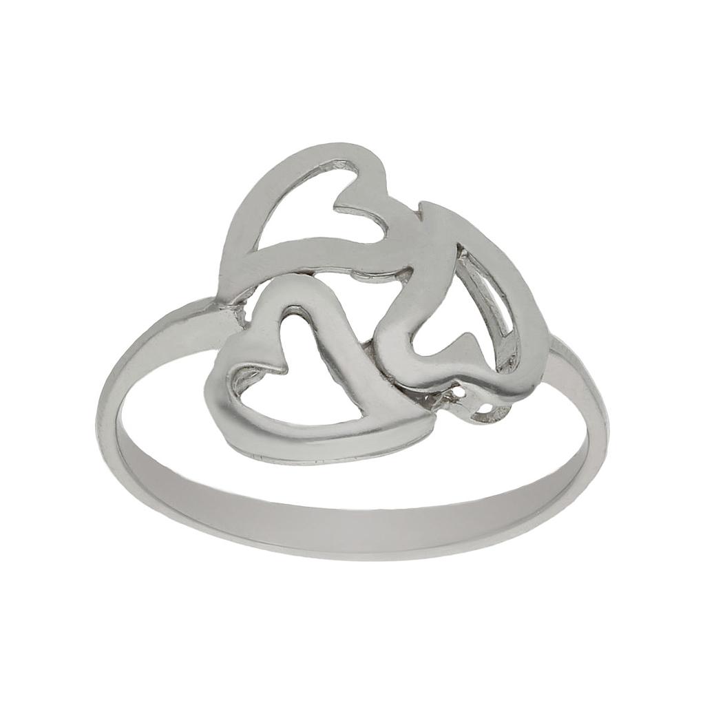 SORTIJA CORAZONES ORO BLANCO 18KL