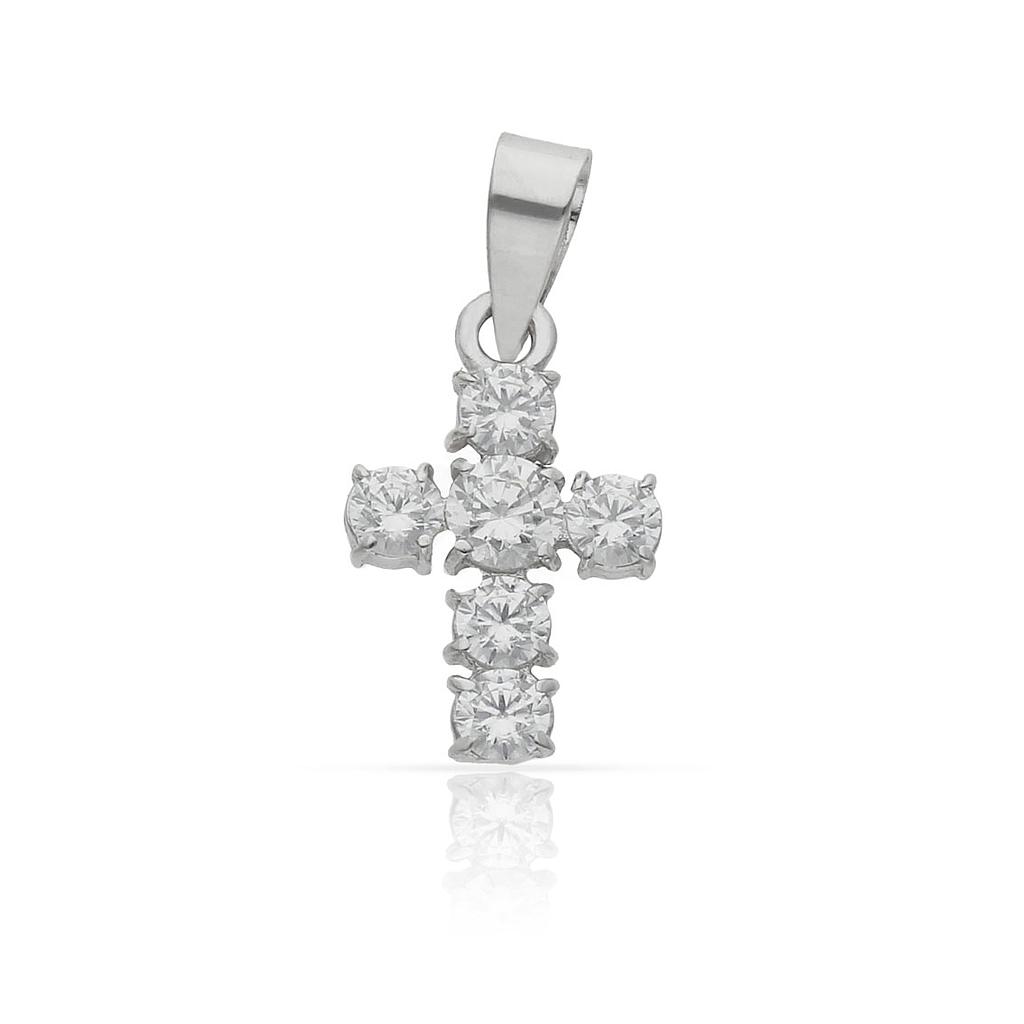 CRUZ ORO BLANCO 18KL CIRCONITAS