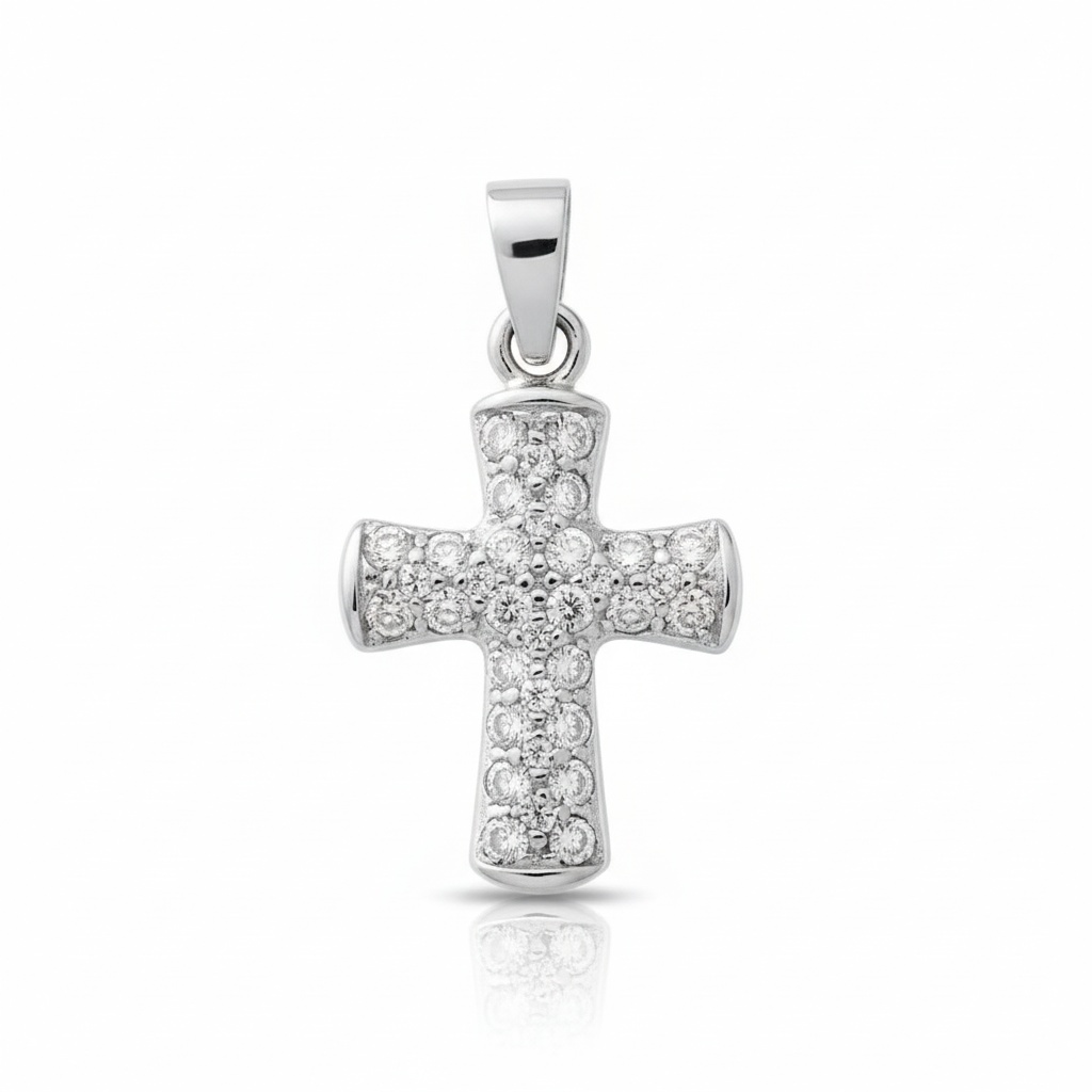CRUZ ORO BLANCO 18KL DIAMANTES - STOCK