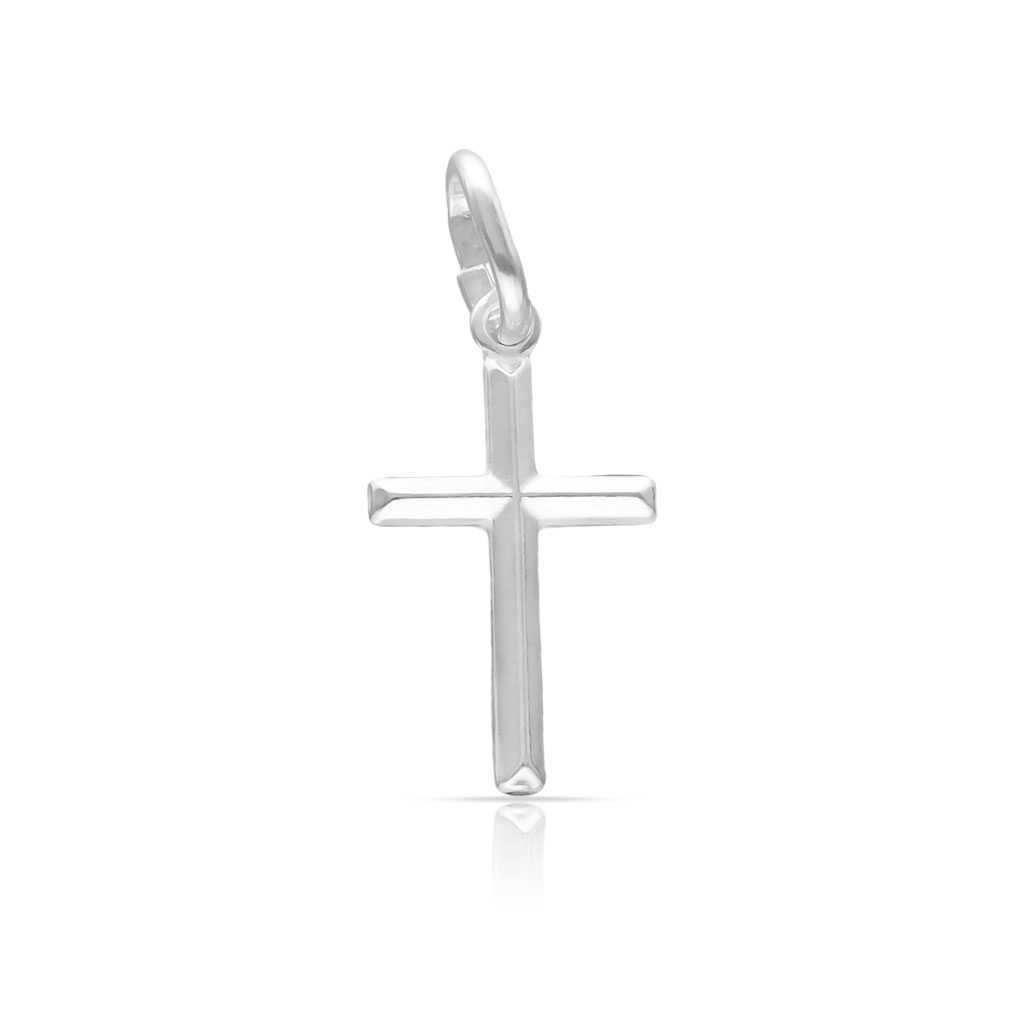 CRUZ PLATA 925MM PALO LISO PEQUEÑO - 11x20MM