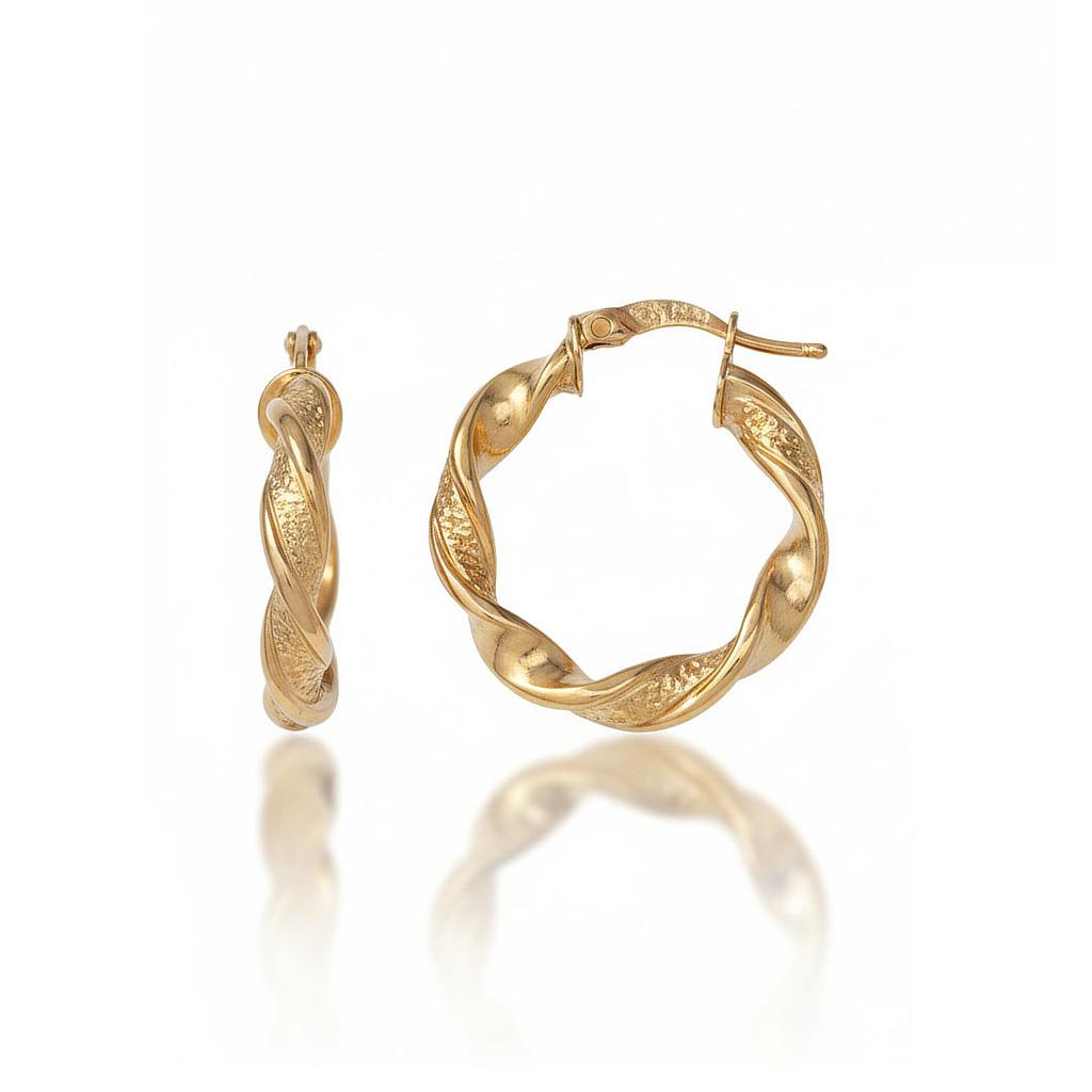 AROS ORO 18KL ONDULADOS - 18MM