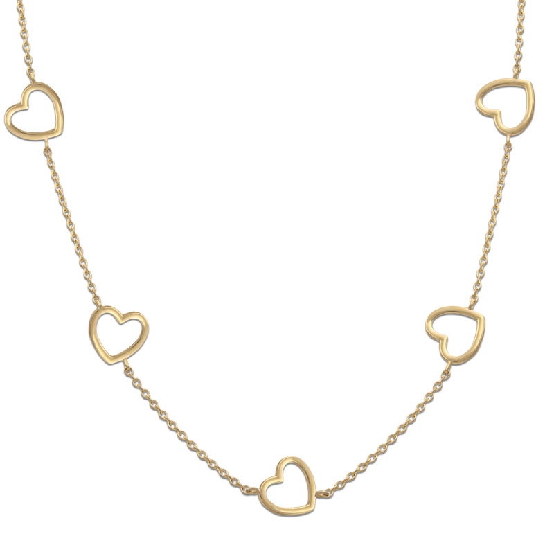 GARGANTILLA ORO 18KL - 5 CORAZONES