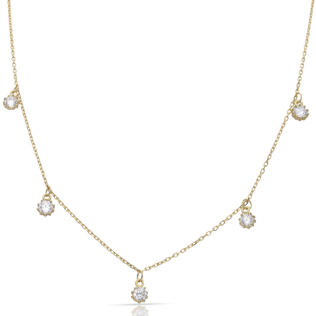 GARGANTILLA ORO 18KL 5 CIRCONITAS