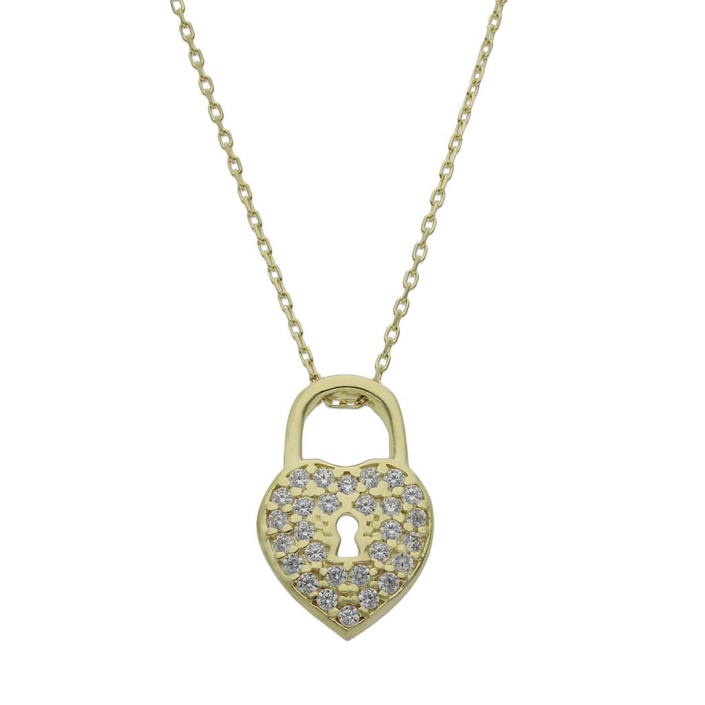 GARGANTILLA ORO 18KL CANDADO CIRCONITAS