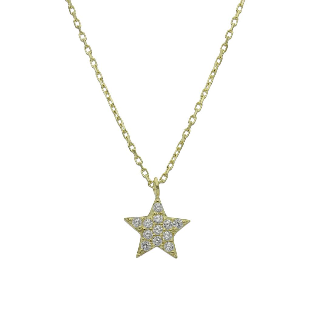 GARGANTILLA ORO 18KL ESTRELLA CIRCONITAS