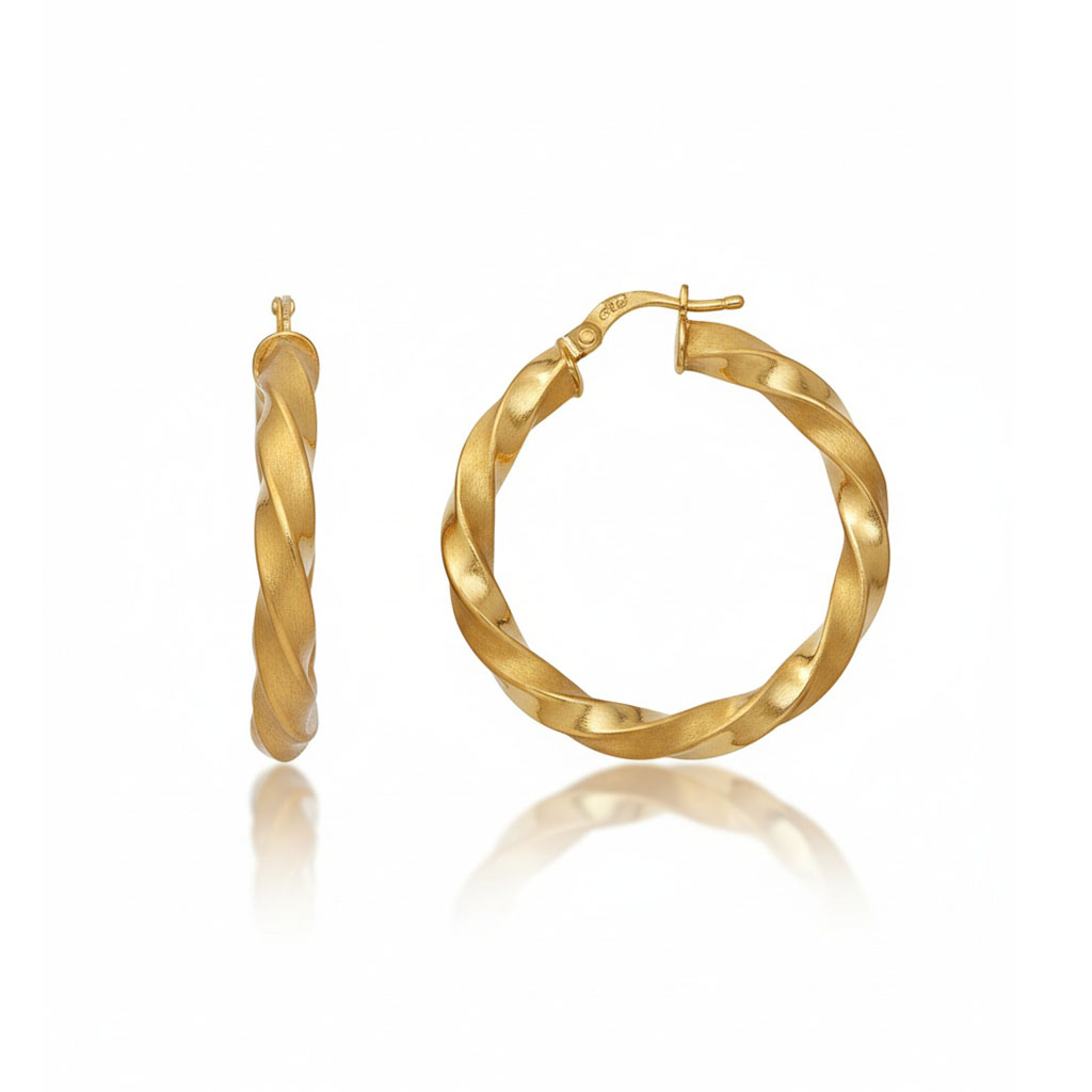 AROS ORO 18KL RIZADOS -  25MM
