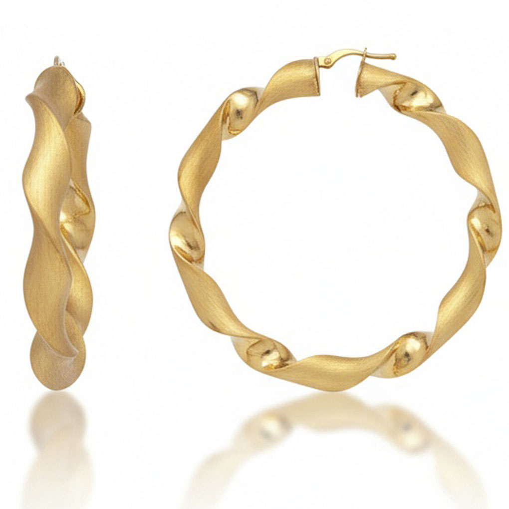 AROS ORO 18KL RIZADOS -  53MM