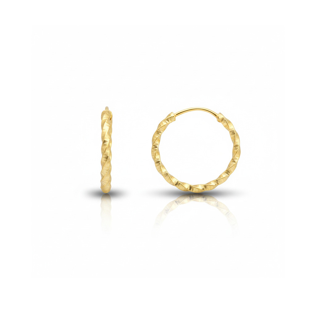 AROS ORO 18KL RIZADOS - 13MM