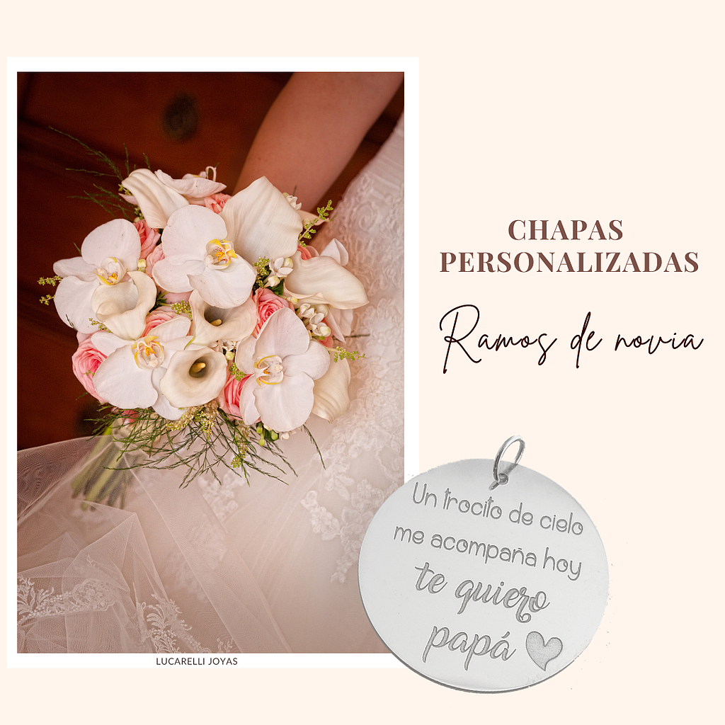 ABALORIO CHAPA RAMO NOVIA PLATA 925MM