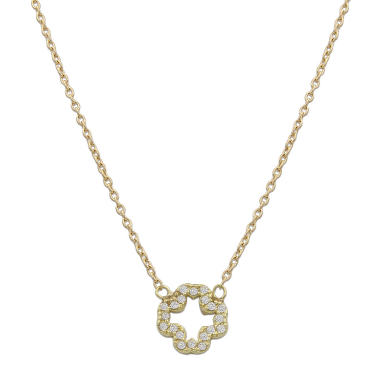 GARGANTILLA ORO 18KL TREBOL CIRCONITAS