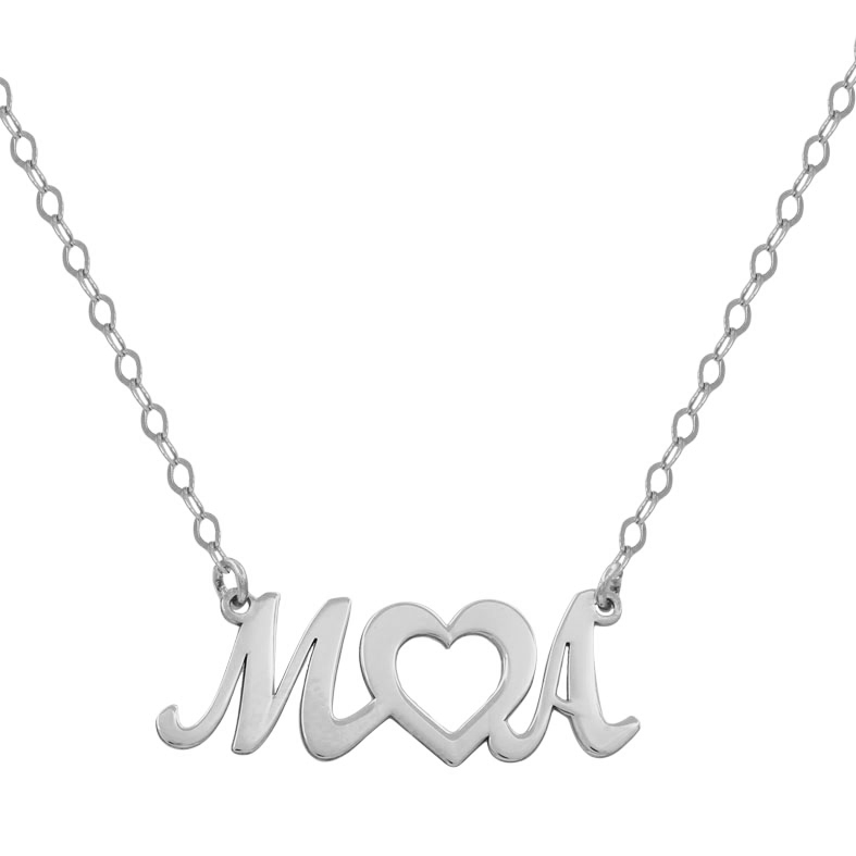 GARGANTILLA ORO BLANCO 18KL INICIALES+CORAZON