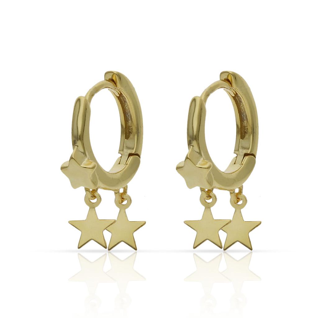 AROS PLATA CHAPADA ESTRELLAS - 4MM