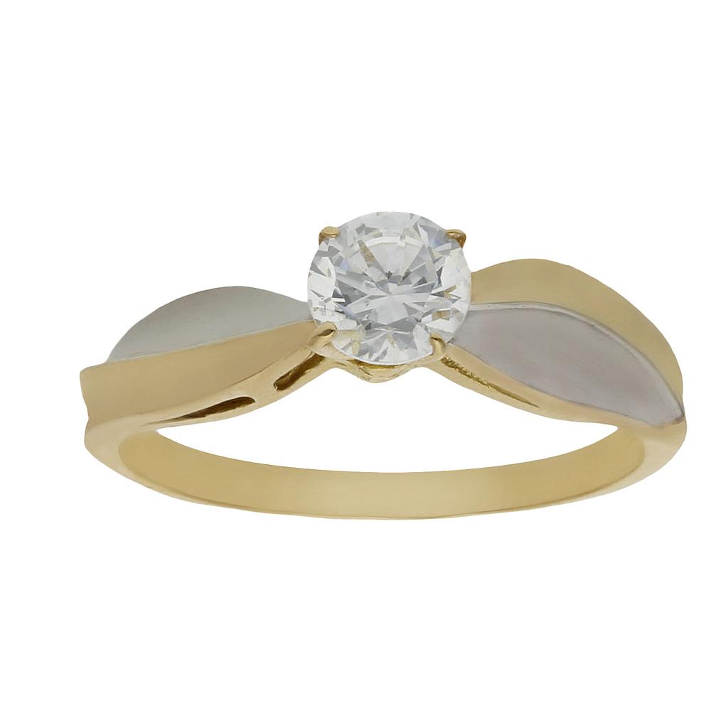 SORTIJA ORO 18KL BICOLOR CIRCONITA