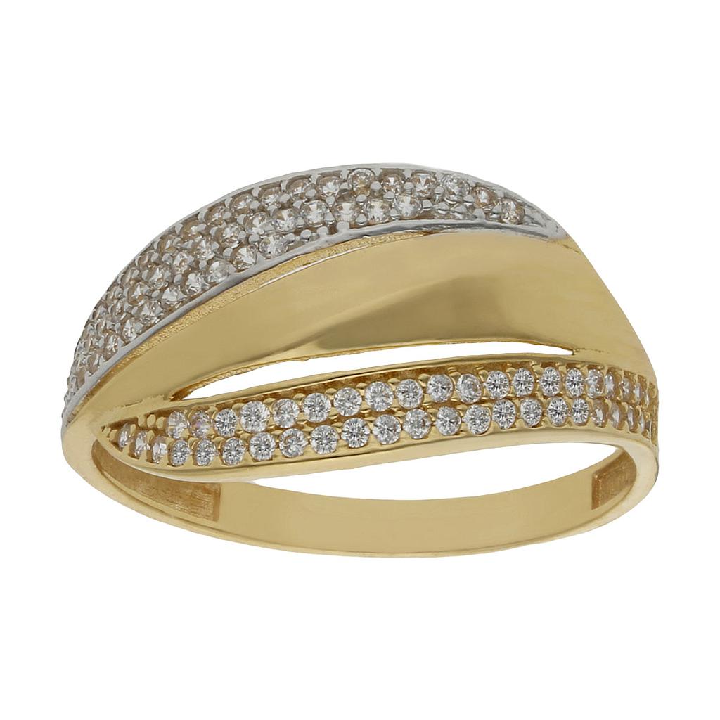 SORTIJA ORO 18KL BICOLOR CIRCONITAS