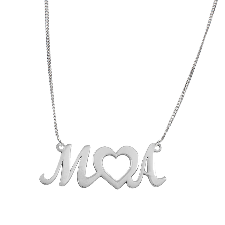 GARGANTILLA PLATA 925MM LETRAS + CORAZON