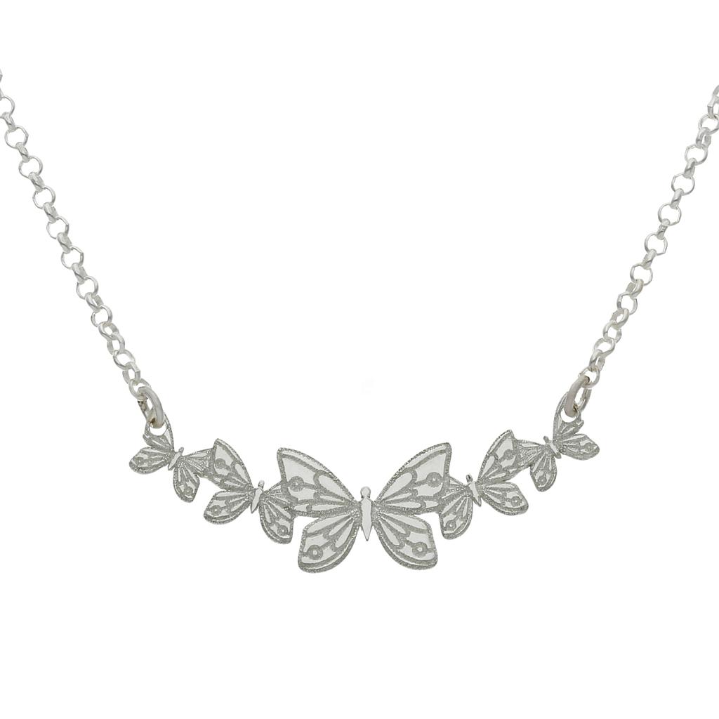 GARGANTILLA PLATA 925MM MARIPOSAS