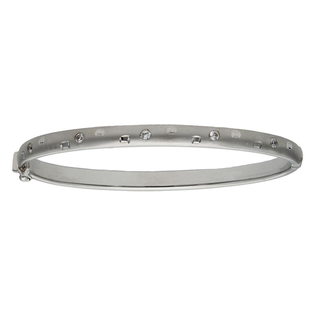 BRAZALETE  CIRCONITAS ORO BLANCO 18KL