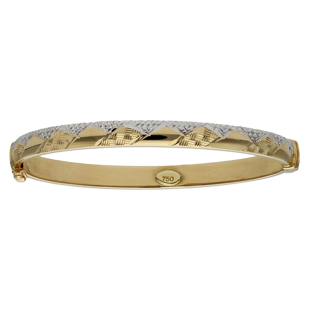 BRAZALETE BICOLOR ORO 18KL TALLADO