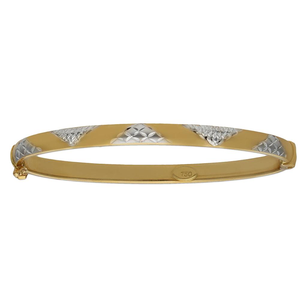 BRAZALETE BICOLOR ORO 18KL TALLADO