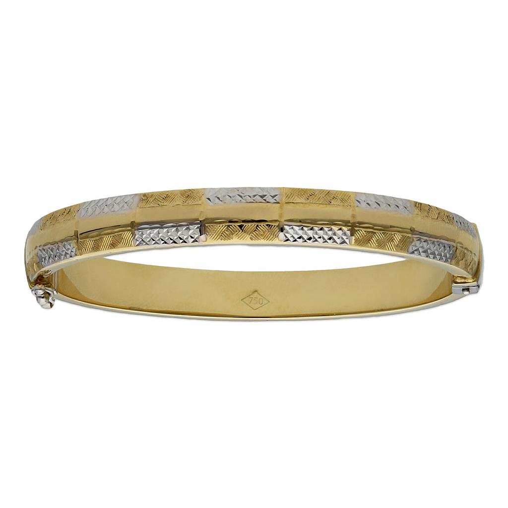 BRAZALETE BICOLOR ORO 18KL TALLADO