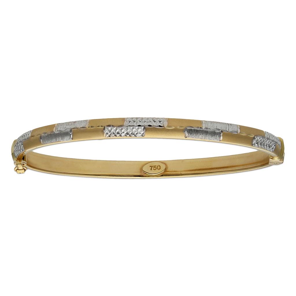 BRAZALETE BICOLOR ORO 18KL TALLADO