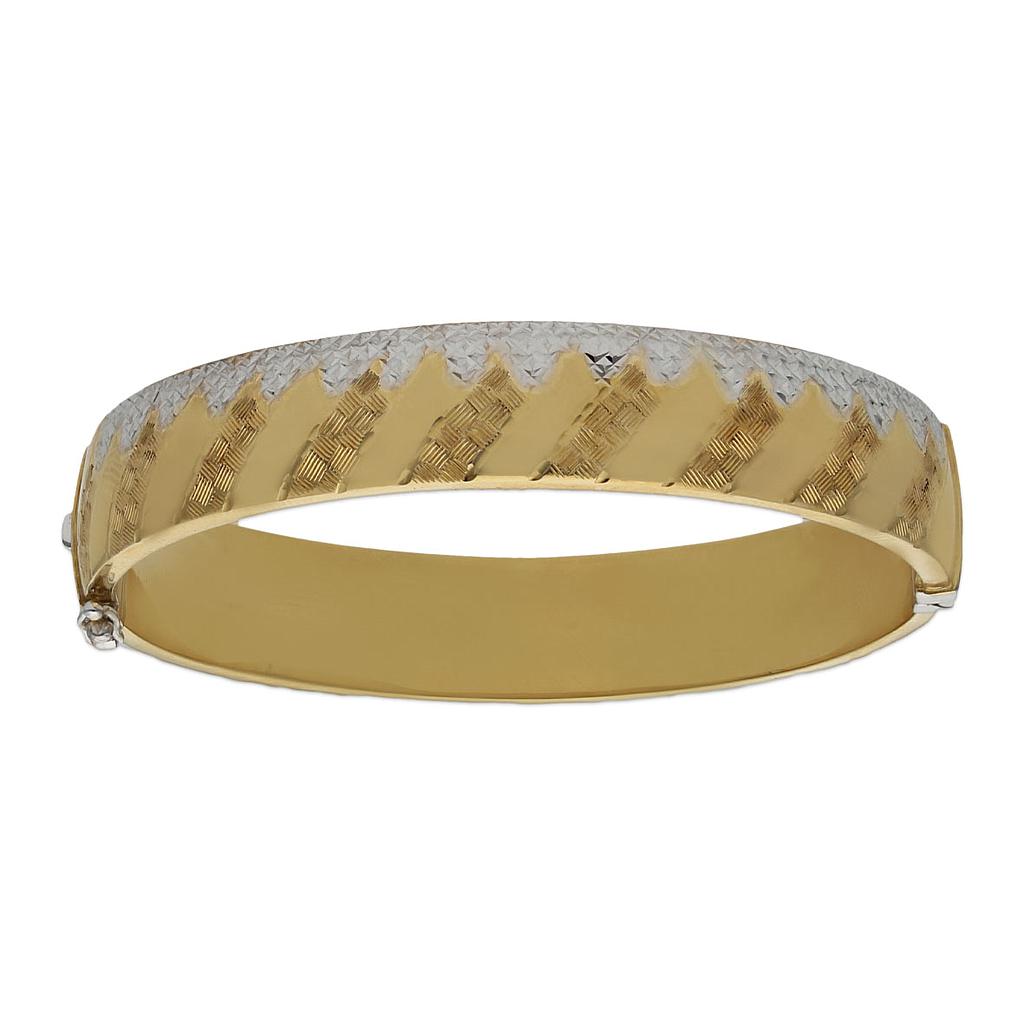 BRAZALETE BICOLOR ORO 18KL TALLADO
