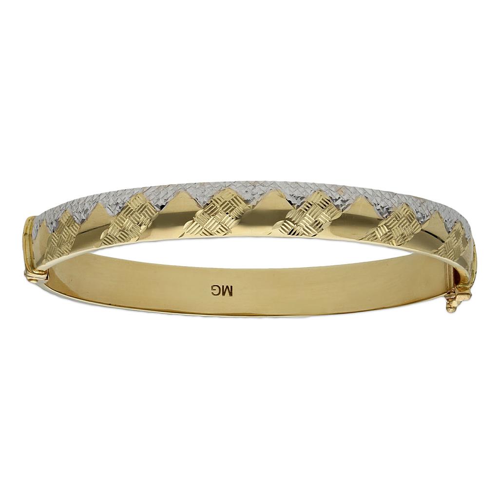 BRAZALETE BICOLOR ORO 18KL TALLADO