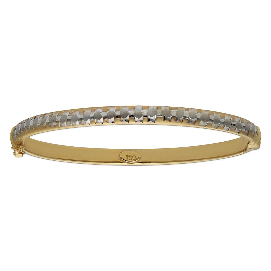 BRAZALETE BICOLOR ORO 18KL TALLADO