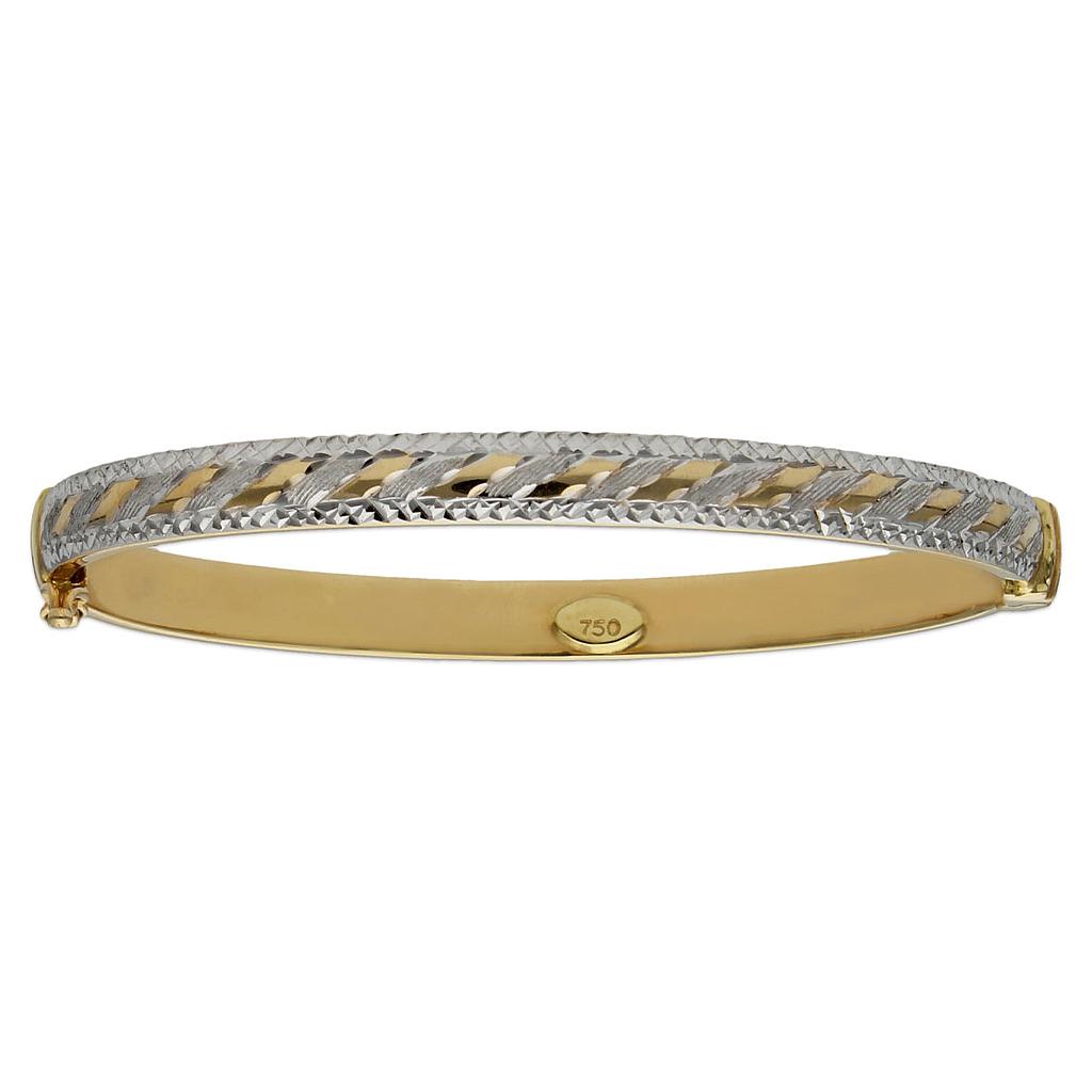 BRAZALETE BICOLOR ORO 18KL TALLADO