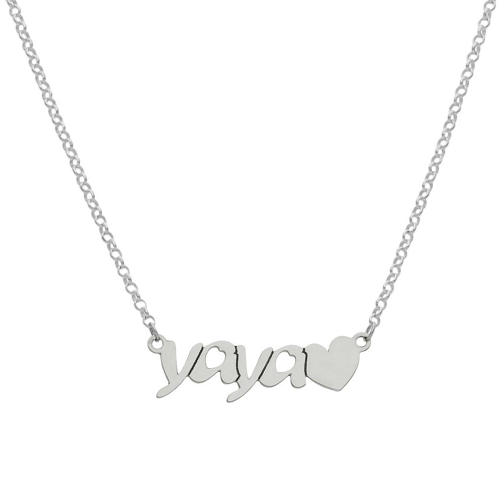 GARGANTILLA PLATA 925MM YAYA + CORAZON