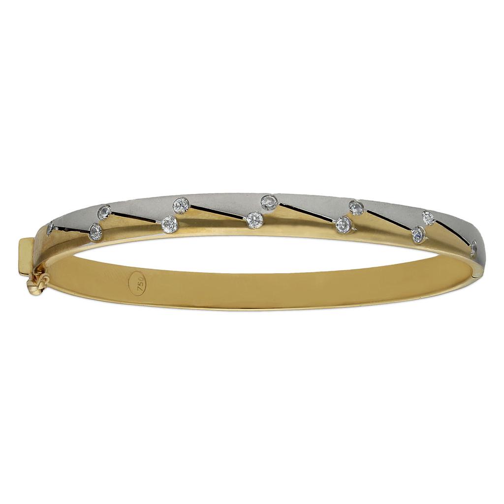 BRAZALETE TALLADO ORO 18KL CIRCONITAS