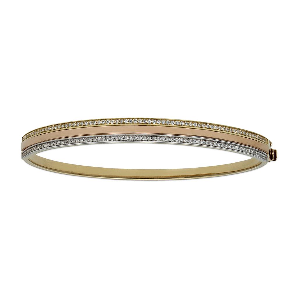 BRAZALETE TRICOLOR ORO 18KL CIRCONITAS