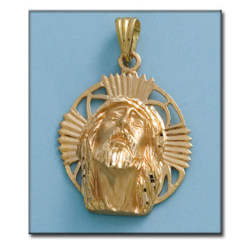 CABEZA CRISTO ORO 18KL DE 30X35MM