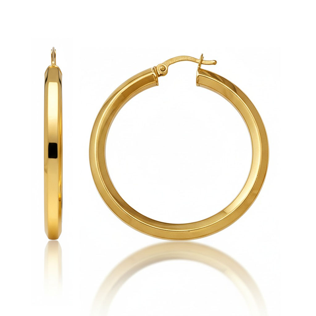 AROS ORO 18KL TUBO HEXAGONAL - 32MM