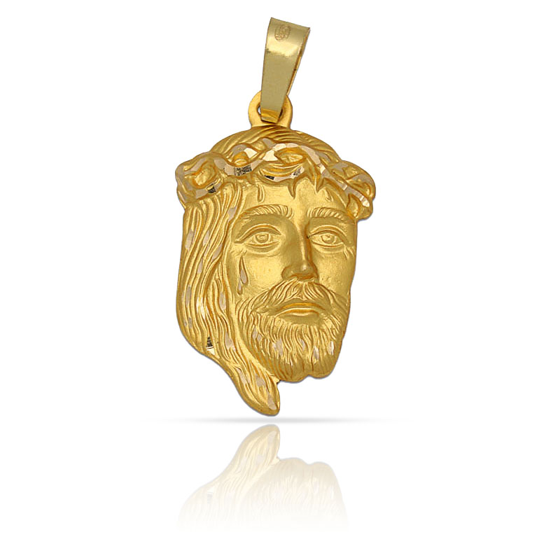 MEDALLA ORO 18KL CARA DE CRISTO - 15X25MM