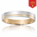 ALIANZA ORO 18KL BICOLOR MATE-BRILLO 4MM