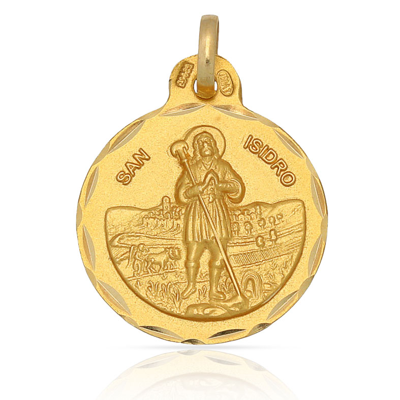 MEDALLA ORO 18KL SAN ISIDRO - 19MM