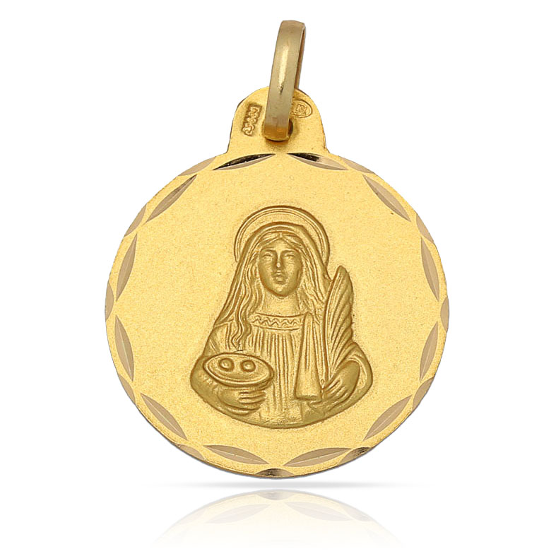 MEDALLA ORO 18KL SANTA LUCIA - 19MM