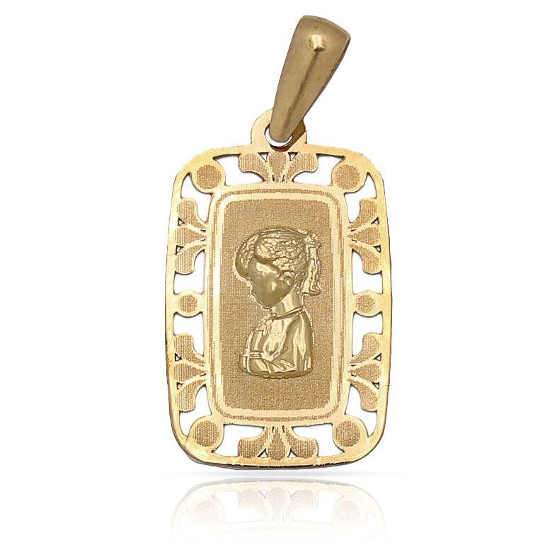 MEDALLA ORO 18KL VIRGEN NIÑA - 13X20MM
