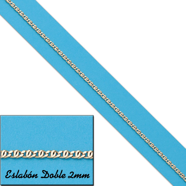 CADENA HUECA DOBLE ESLABON 2MM ORO 18KL