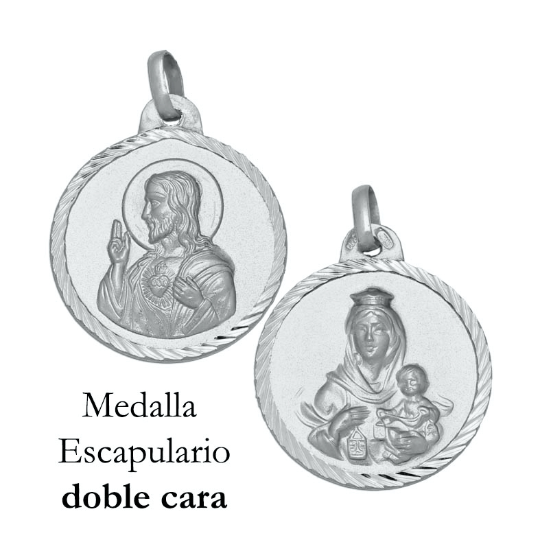 MEDALLA PLATA 925MM ESCAPULARIO - 22MM