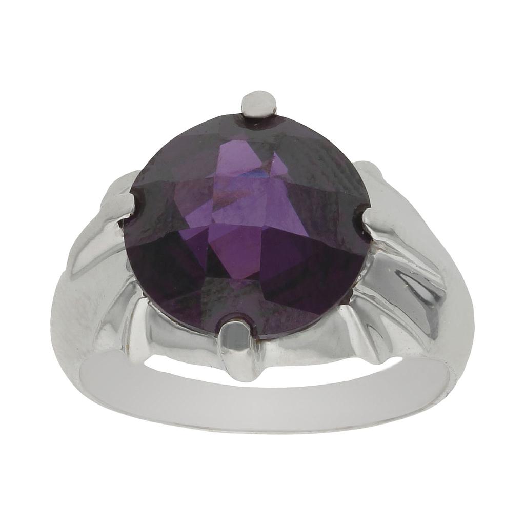 SORTIJA ORO BLANCO 18KL - PIEDRA VIOLETA