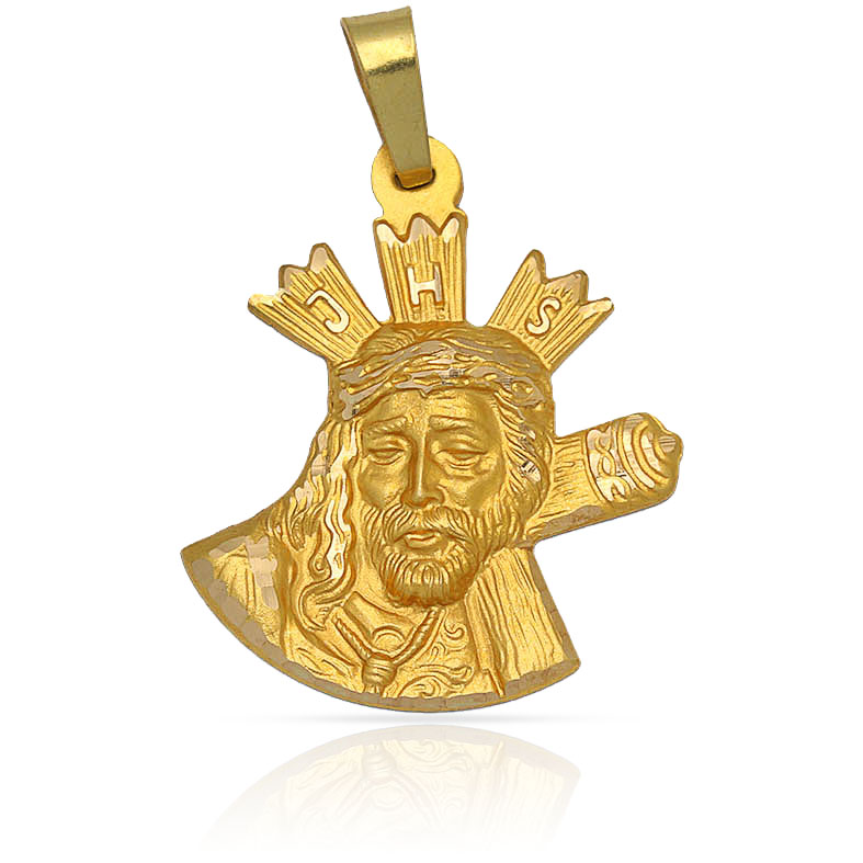 MEDALLA PLATA CHAPADA EN ORO GRAN PODER - 25x33MM
