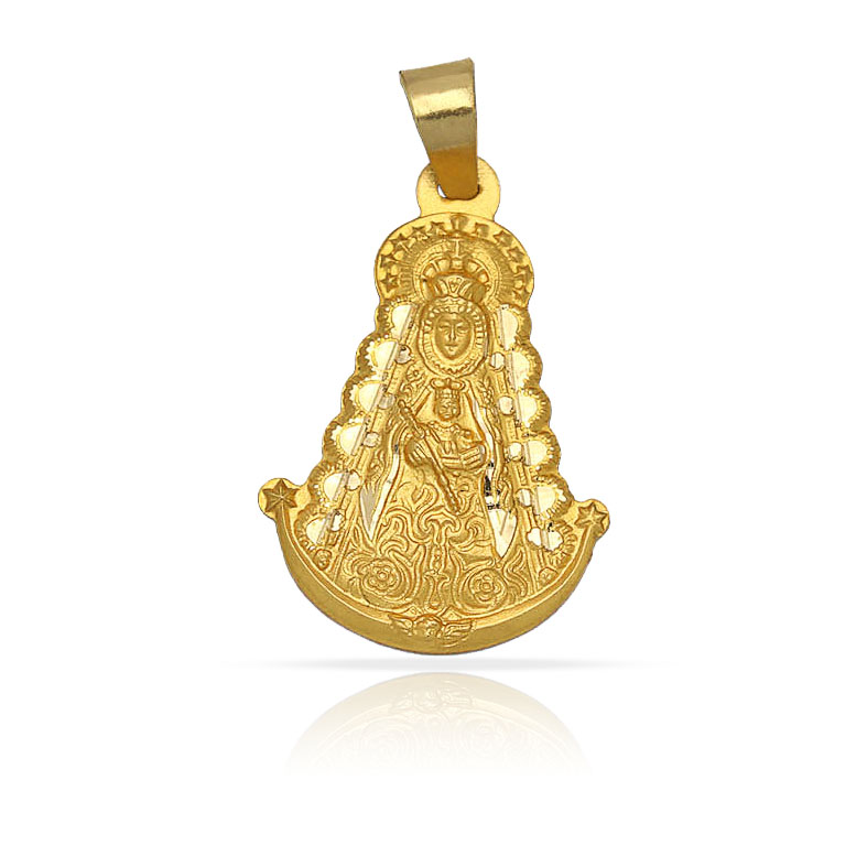 MEDALLA PLATA CHAPADA EN ORO V. DEL ROCIO - 19x28MM