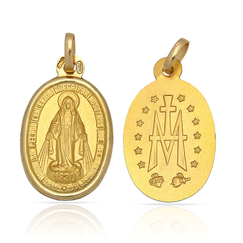 MEDALLA PLATA CHAPADA EN ORO V. MILAGROSA - 15x24MM