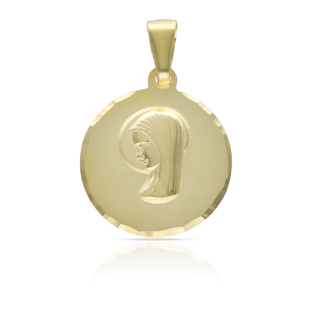MEDALLA PLATA CHAPADA EN ORO VIRGEN NIÑA - 19MM